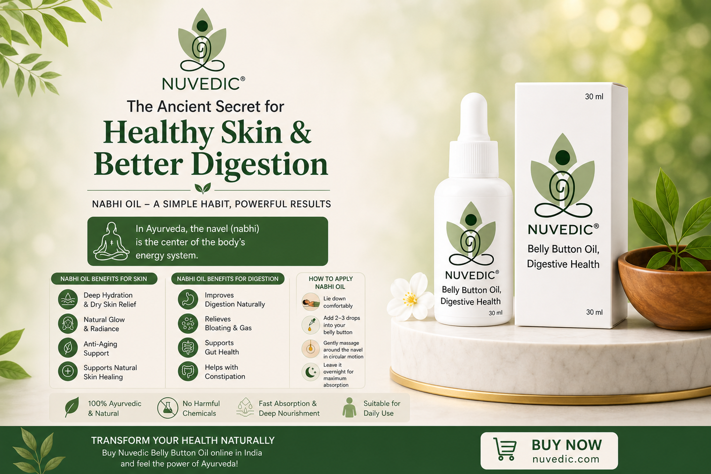 Nabhi Oil Benefits for Skin & Digestion – Complete Ayurvedic Guide