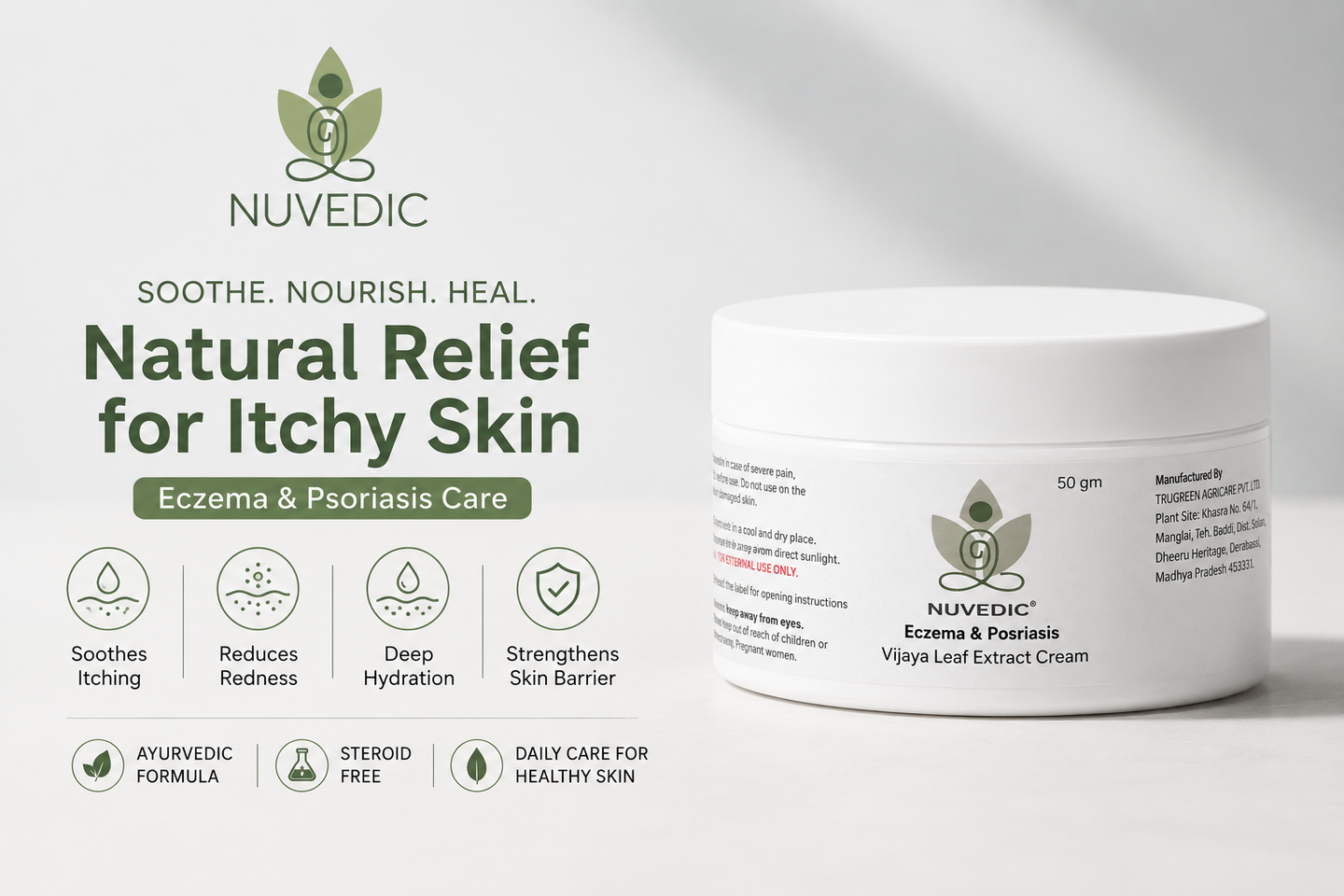 Best Anti-Itch Cream for Eczema & Psoriasis: Why NUVEDIC Ayurvedic Cream for Skin Itching is the natural choice.