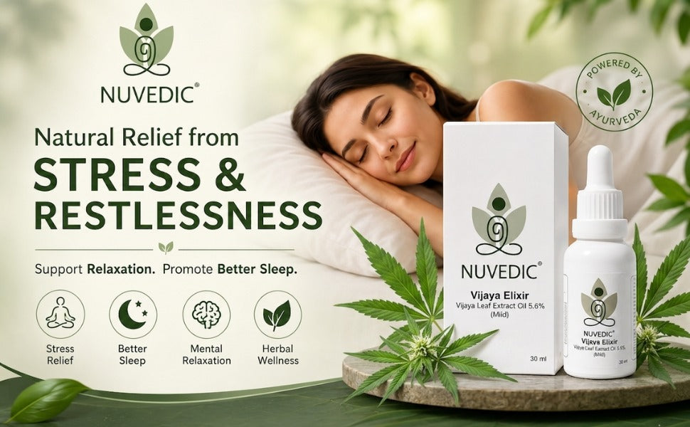 Best Ayurvedic Drops for Stress Relief and Better Sleep – NUVEDIC Vijaya Elixir