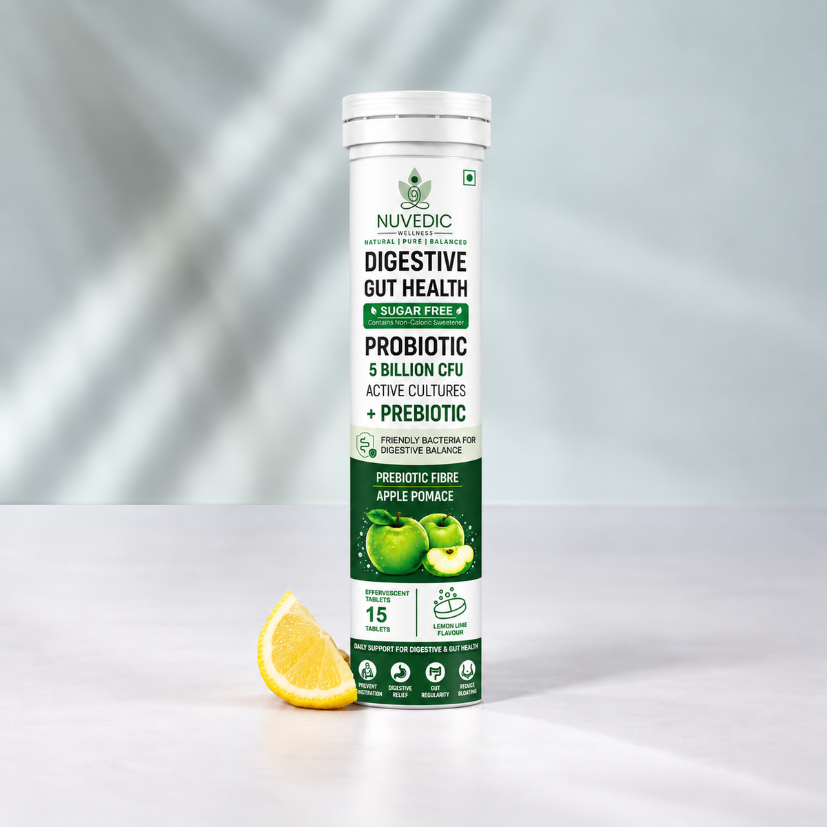 NUVEDIC Digestive & Gut Health Probiotic Effervescent Tablets