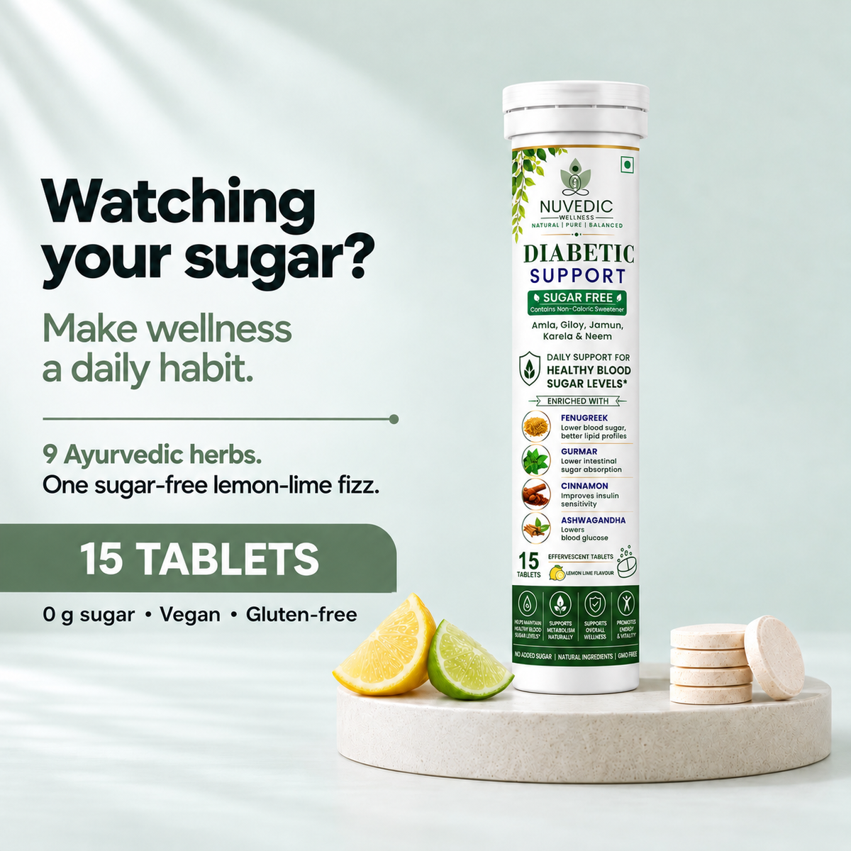NUVEDIC Diabetic Support Effervescent Tablets
