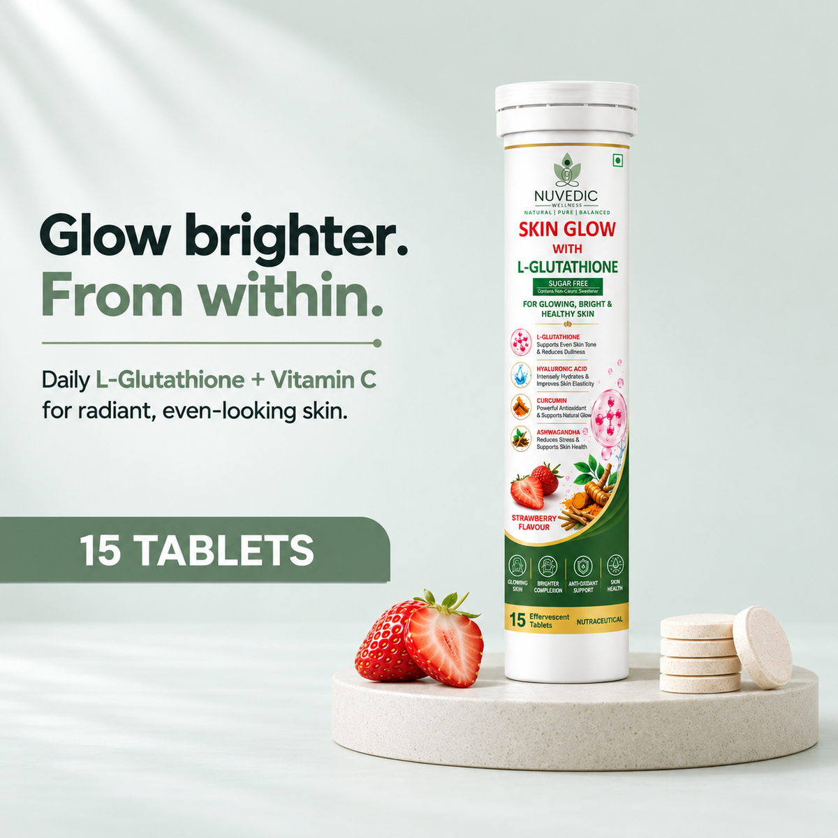 NUVEDIC Skin Glow with L-Glutathione Effervescent Tablets